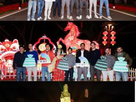 戴维斯杯开赛在即,葡萄牙队走进大湾区灯会