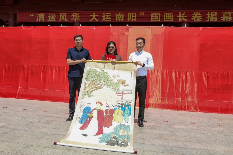漕运风华映千年 丹青绘就运河韵！“漕运风华 大运南阳”国画长卷惊艳亮相南阳古镇-图片4